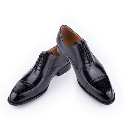 Classic Brogue Shoe Men's Business Suits Matches New Style Genuine Cowhide Handmade Formal Office Wedding Party Mans Dress Shoes