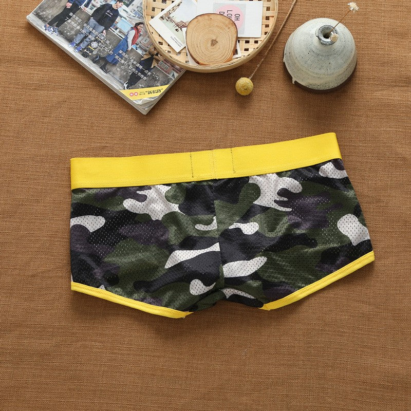 Men's nylon mesh breathable cool Camouflage underwear addicted youth boxer briefs