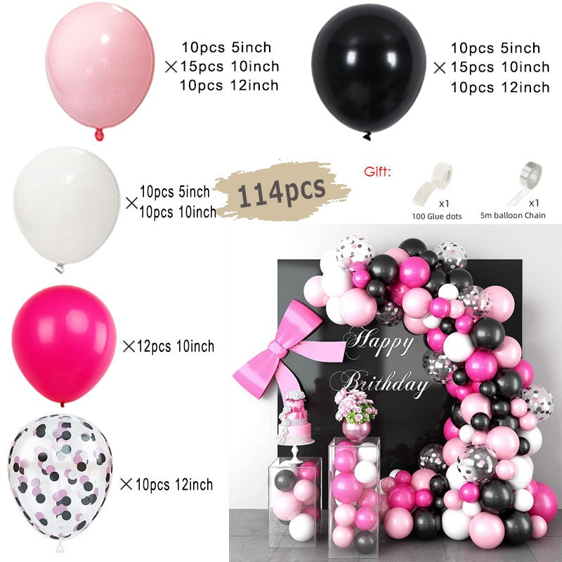 Black and Gold Balloons Garland Arch Kit with Starburst Foil Balloons for Wedding Birthday Family Party Decorations Supplies