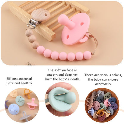 Baby Silicone Pacifier Soft BPA Free Soother Infant Dummy Nipple Newborn Baby Teether Toy Teething Nursing Pacifier Chain Pendan