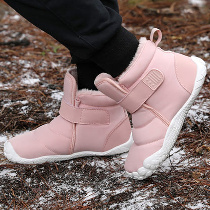 Kids 2025 New Wide Toe Barefoot Snow Boots Boys Girls Winter Minimalist waterproof Sneakers Girls Boys Non-Slip Warm Snow Boots