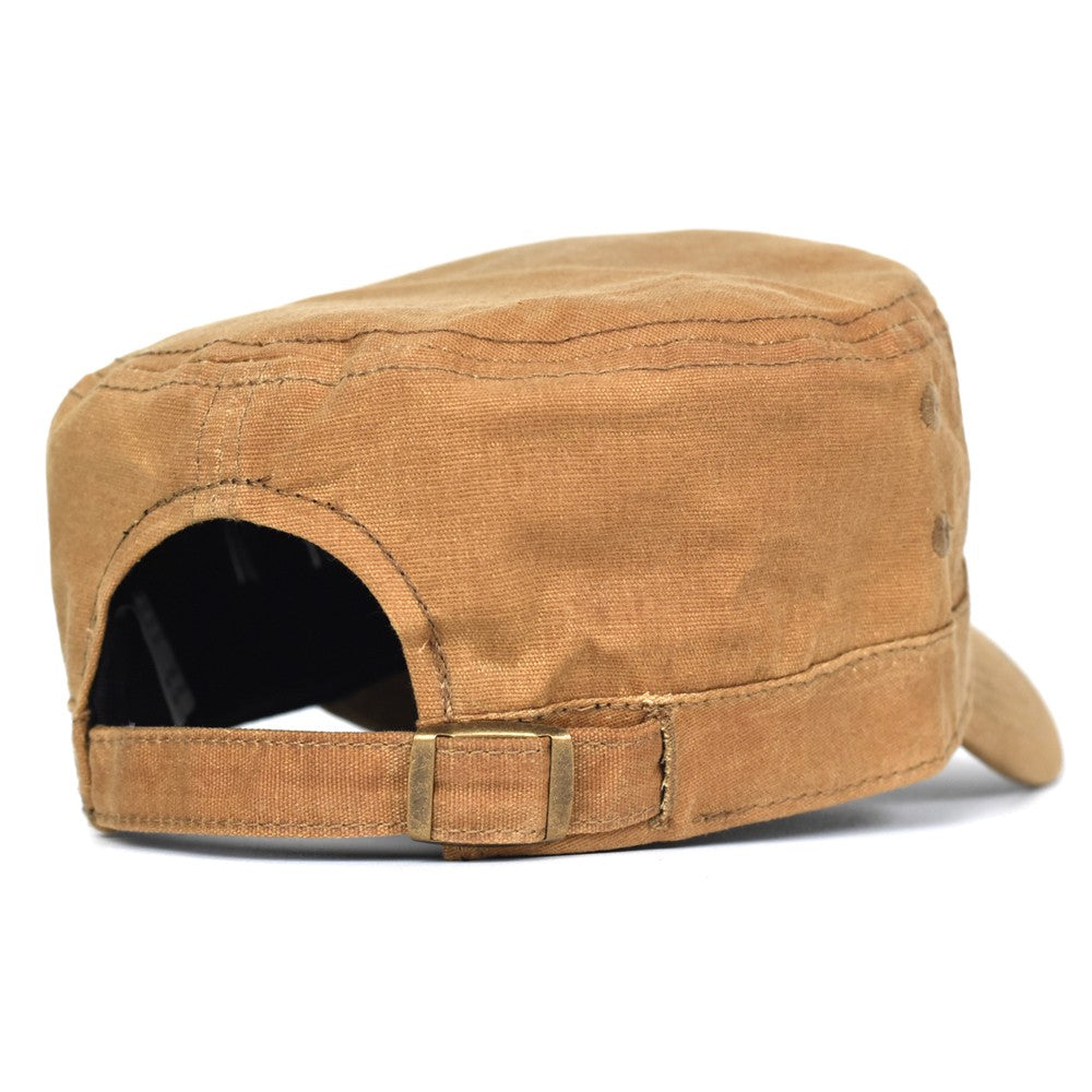 Bonés Militares de Lona Encerada Algodão Masculinos Impermeáveis Chapéu Cadete do Exército Design Único Vintage Topo Reto