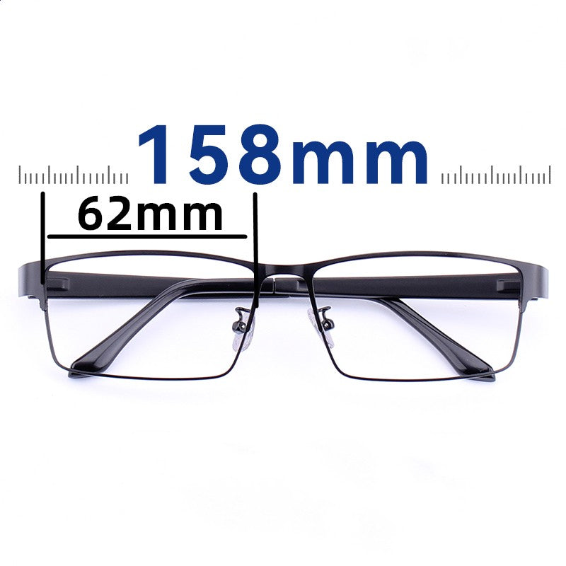 62MM Business Oversized Eyewear Frame Super Large Optical full frame glasses Big Head Metal Big Size reading  Glasses for men