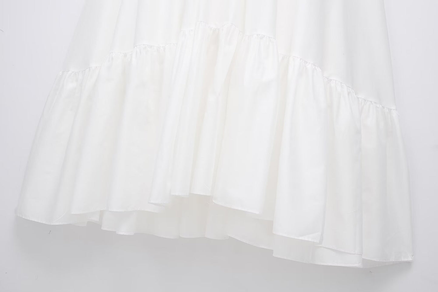 TFMLN New Elegant Women's Tierred Long Dress Summer Classic Fashion Solid Side Zipper Dresses High-Waist A-line Party Soft Dress