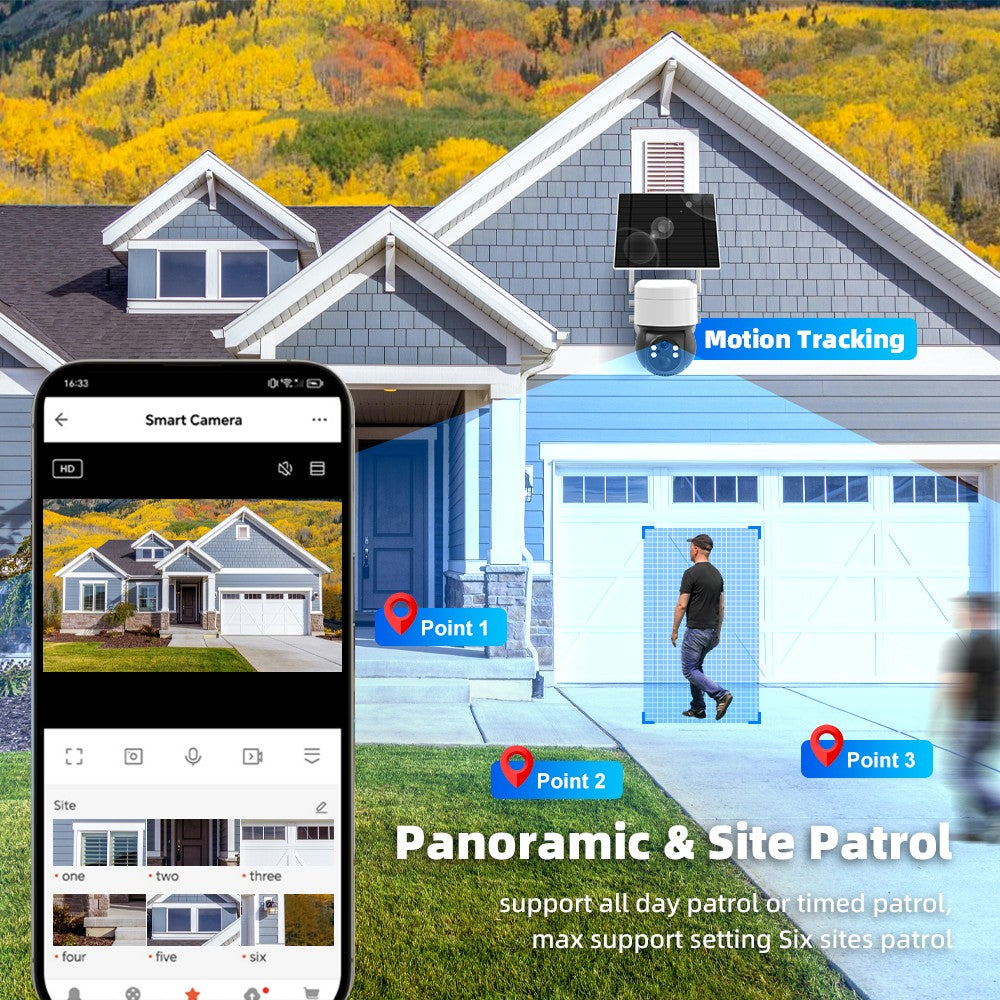 Tuya SmartLife WIFI 3MP IP65 Waterproof Human Tracking Full Color Night Vision Surveillance Smart Security Solar CCTV IP Camera