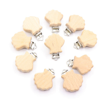 5Pcs/Sets Baby Pacifier Clips BPA Free Cute Modelling Beech Pacifier Clip Baby DIY Cartoon Animal Wooden Log Nipple Chain Holder