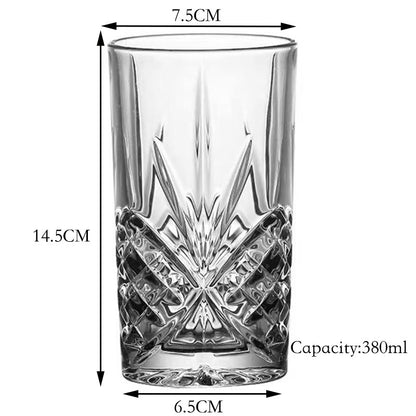 Copo Alto Criativo de Vidro Cristal Sem Chumbo Copo Collins para Bar para Água, Suco, Cerveja e Coquetel