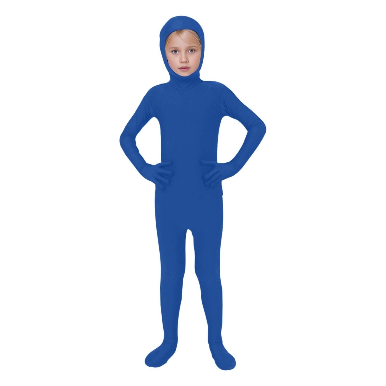 Kids Invisibility Jumpsuits Role Play Tights Full Body Suit Solid One-Piece Jumpsuit Halloween Costume Funny Romper Performance