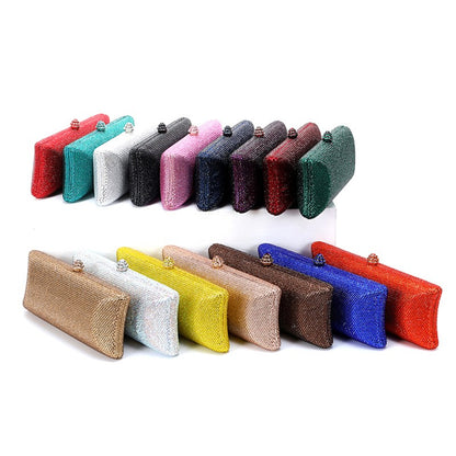 Women Brown/Black/Orange/Red/Purple Rhinestone Clutch Evening Bags Metal Minaudiere Handbag Bridal Purse Wedding Party Clutches