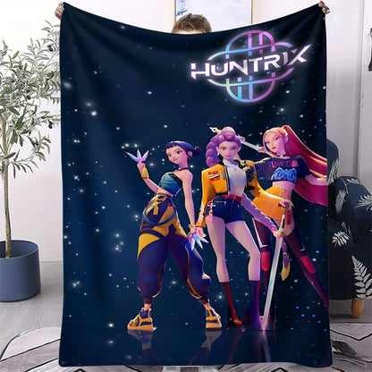 Manta K-Pop Demon Hunter Quente Anime Menina Equipe Manta de Flanela para Sofá Sala de Estar Inverno Quente Presente para Fãs