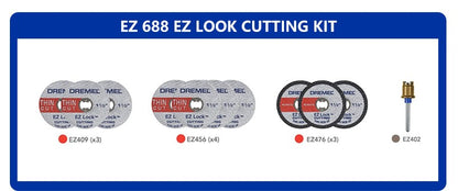 Kit de Corte Dremel EZ Lock Cortador de Plástico 476 Mandril 402 Cortador Fino 409 para Ferramenta Elétrica de Esmerilhamento EZ688-01 / 686