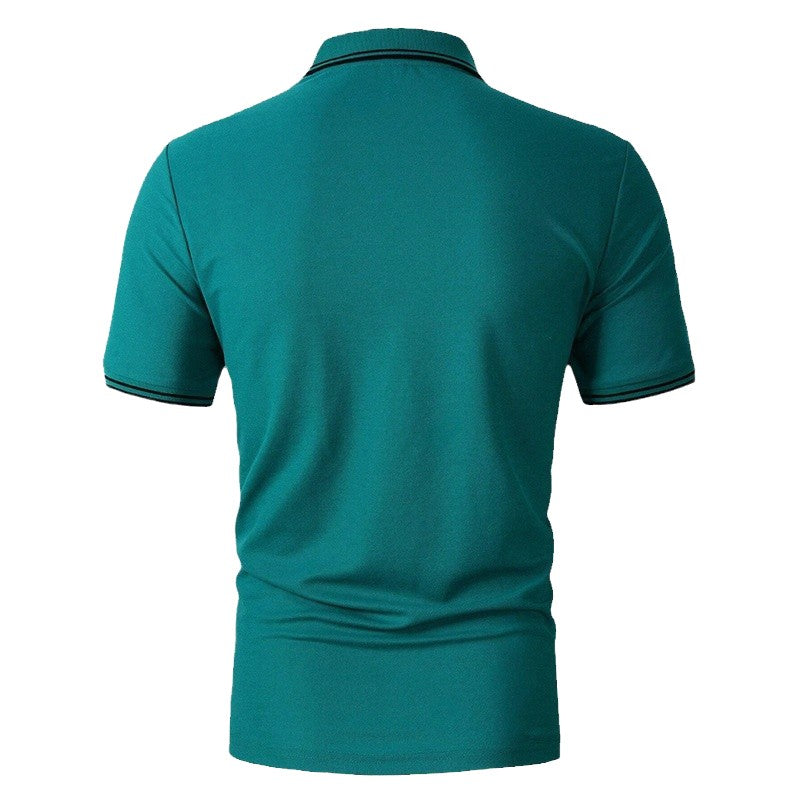 100% Polyester New Men Clothes Summer Short Sleeve Fashion Business Casual Lapel Polo Shirt Logo Print Men Sport Golf Polo Shirt