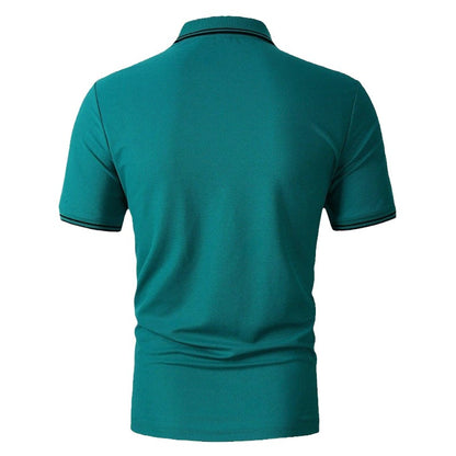 100% Polyester New Men Clothes Summer Short Sleeve Fashion Business Casual Lapel Polo Shirt Logo Print Men Sport Golf Polo Shirt