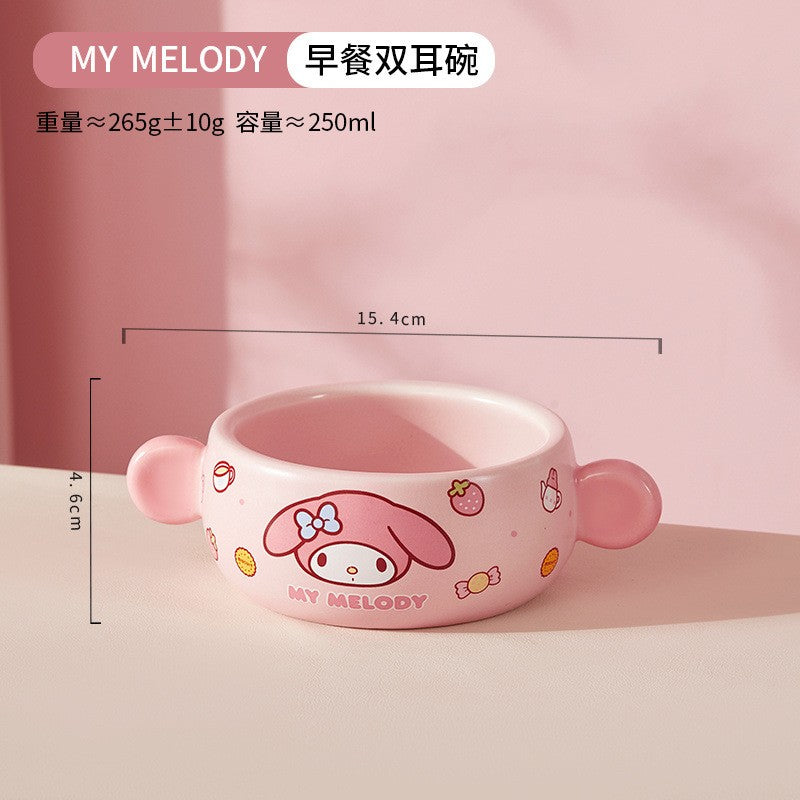 Children'S Breakfast Ceramic Dinnerware Set With Dividers Aesthetic Meal Plate And Bowl For Home Kitchen Dining Bar