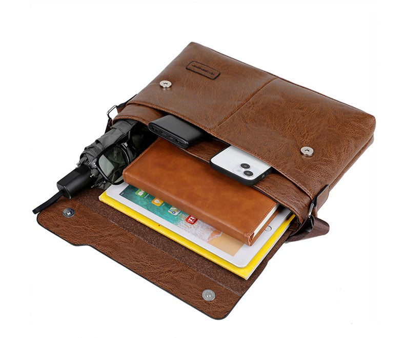Luxury Brand Men Shoulder Bag For IPAD Leather Business Handbag Men Messenger Bag Large Side Sling Bag Fashion Man Crossbody Bag