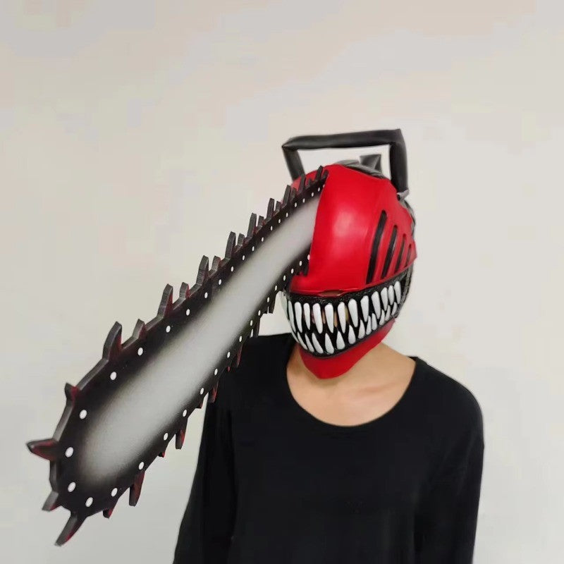 Chainsaw Head Cover Terrifying Latex Mask Halloween Electric Saw Masks Electric Motor Saw Cosplay Costume Props Monsters Cos