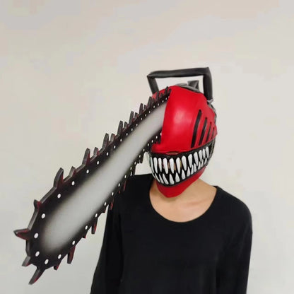 Chainsaw Head Cover Terrifying Latex Mask Halloween Electric Saw Masks Electric Motor Saw Cosplay Costume Props Monsters Cos