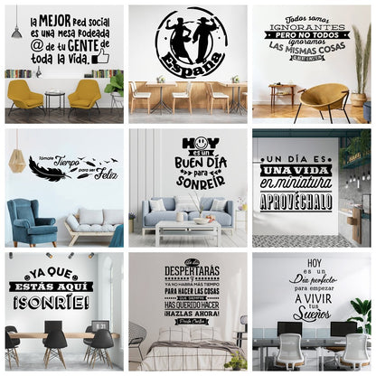 1 pc new Spanish sentence Wall Sticker Removable Wall Stickers Diy Wallpaper For Baby's Rooms Removable Decor Wall Decals