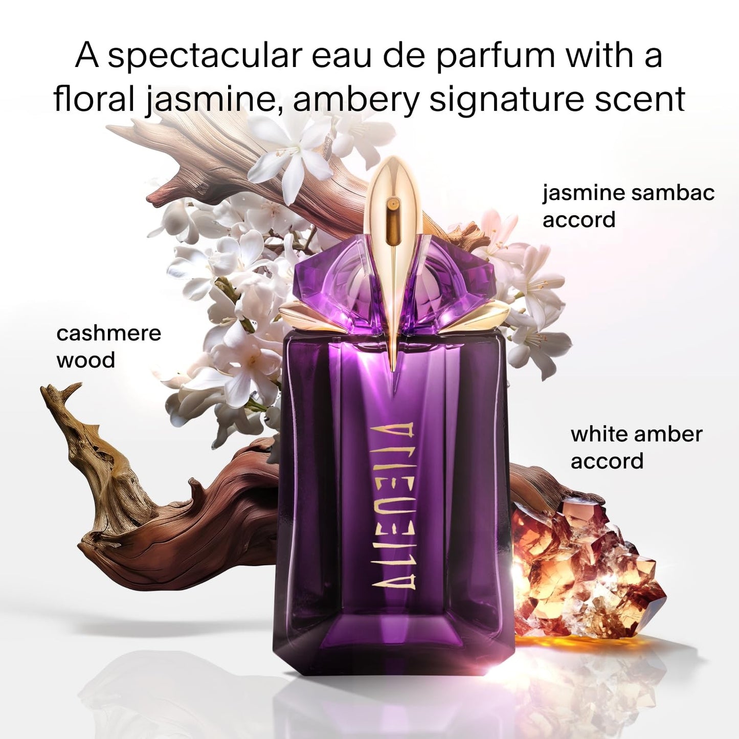 Mugler Alien Eau De Parfum Feminino Floral Amadeirado com Jasmim Madeira Âmbar Fragrância de Longa Duração