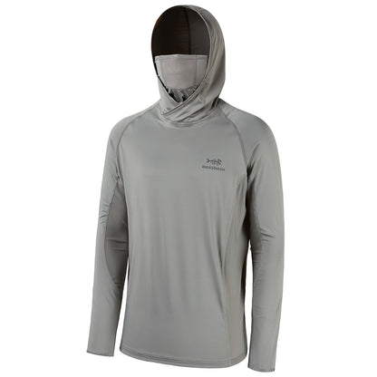 Camisa de Pesca Masculina Bassdash UPF 50+ de Manga Longa com Máscara e Capuz Protetor de Pescoço UV para Manter a Cabeça e o Rosto Aquecidos em Atividades ao Ar Livre, Caminhada e Corrida