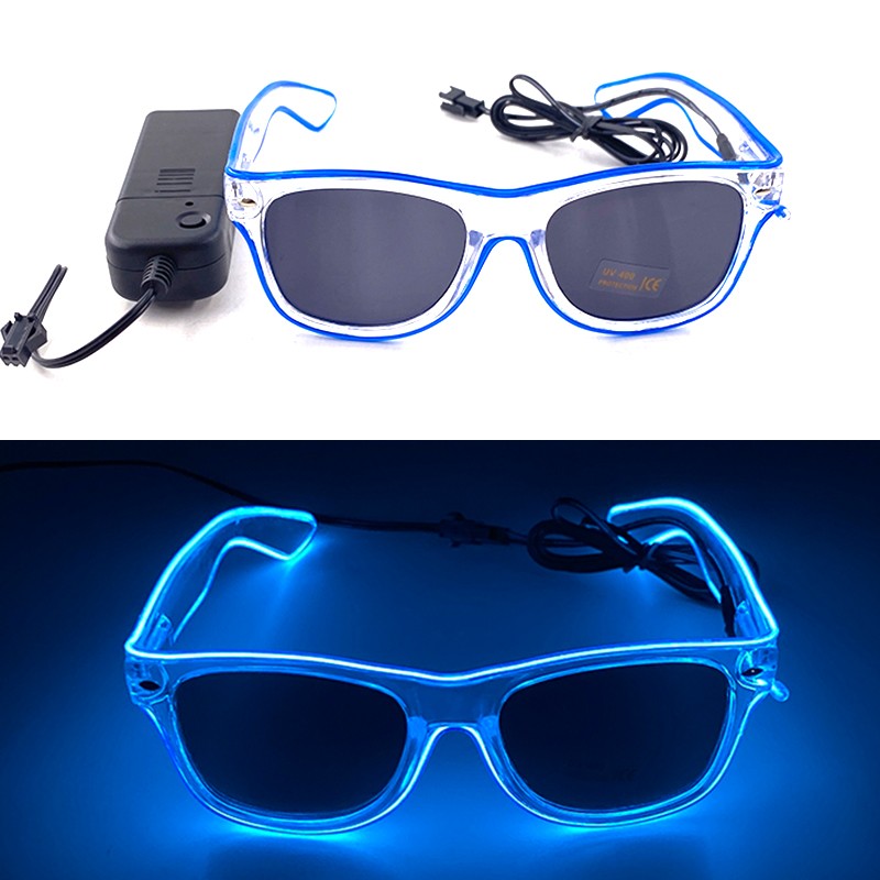 1PC Light Up LED Glasses Glow Sunglasses EL Wire Neon Glasses Glow in The Dark Party Supplies Neon Party Favors for Adults