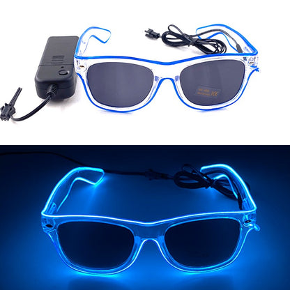 1PC Light Up LED Glasses Glow Sunglasses EL Wire Neon Glasses Glow in The Dark Party Supplies Neon Party Favors for Adults