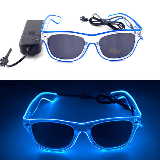 1PC Light Up LED Glasses Glow Sunglasses EL Wire Neon Glasses Glow in The Dark Party Supplies Neon Party Favors for Adults