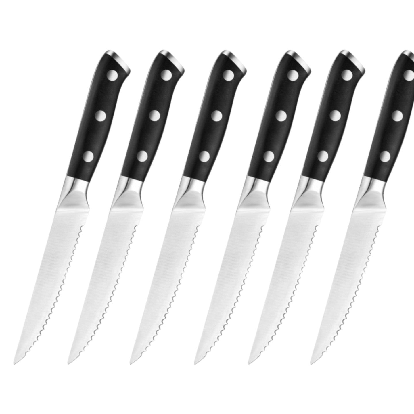 1/2/4/6 Pcs Stainless Steel Household Serrated Steak Knife For Dinner Serrated Table Steak Knife ABS Handle Steak Knife Sets