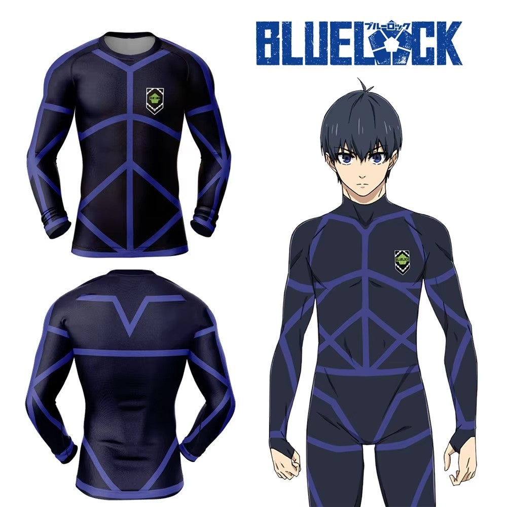 Men Blue Lock Jersey Japanese Anime Cosplay Tops Isagi Nagi Football Training Uniforms And Women Court Breathable Sports T-Shirt