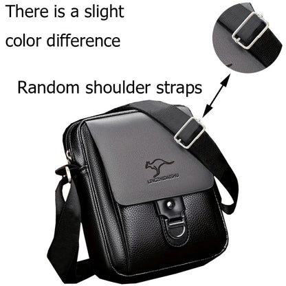 Men's Multi-Color Leather Crossbody Bag, Versatile Casual, Multi-Compartment, Daily Commuting, Stylish & Practical