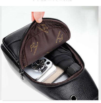 Luxury Brand Kangaroo Leather Men Chest Bag Travel Hiking CrossBody Bag Male Messenger Bag For Men Leather Chest Pack Sling Bag