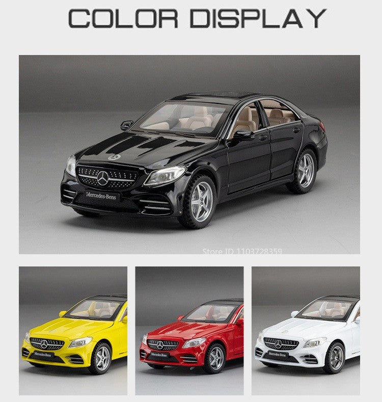 1:32 S650 C260 Modelo de Carro de Brinquedo em Miniatura Liga Fundida com Som Luz Portas Abertas Veículo de Simulação de Fricção Brinquedos para Presentes de Meninos