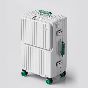 COLENARA Multifunctional Suitcase Front Opening Boarding Case Laptop Trolley Case USB Charging 20"24"26 Inch Travel Luggage