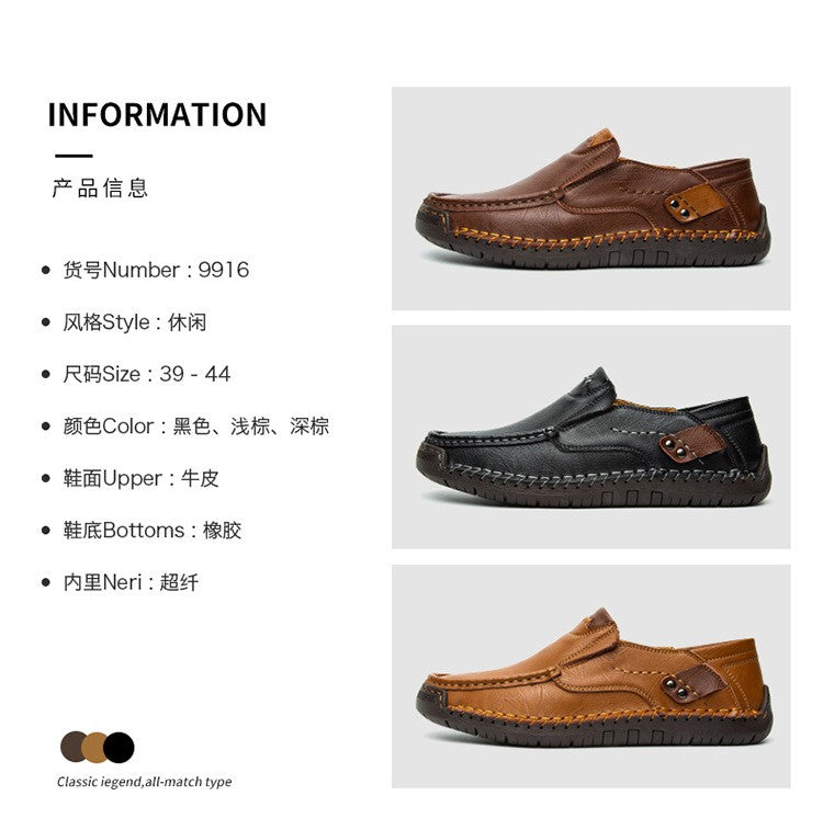 Novos Sapatos Masculinos de Couro Feitos à Mão Casuais Confortáveis Mocassins Masculinos de Couro Slip On Sapatilhas Masculinas Venda Quente Calçados para Caminhada ao Ar Livre