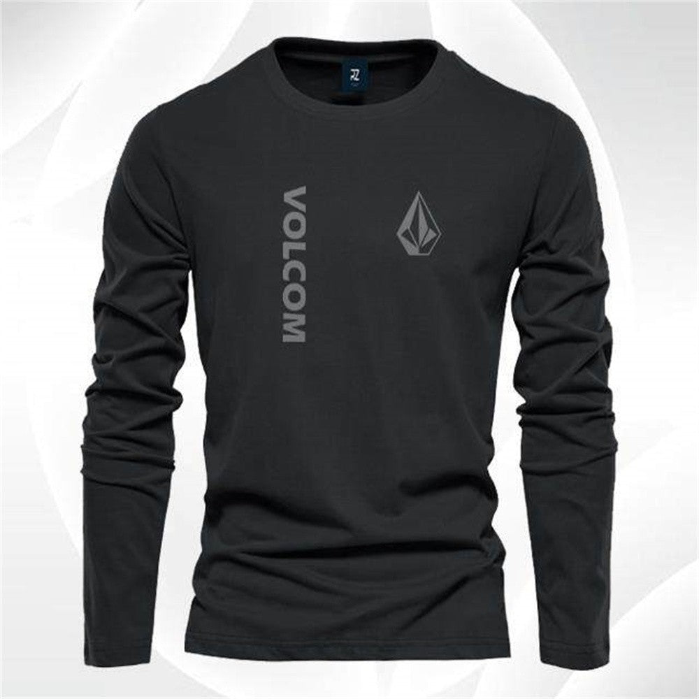 Autumn men's Long sleeved T-shirt graphic t shirts Cotton Comfortable Tops Solid color versatile men's clothing t shirt for man