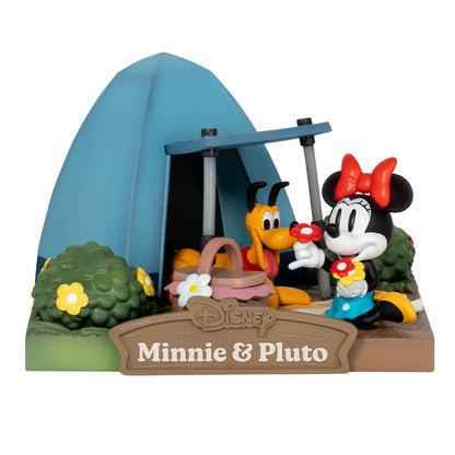 Disney Mickey Minnie Camping Series Figurine - Cartoon Mouse Donald Duck Goofy Chip 'n' Dale Pluto Toy Model for Collectors