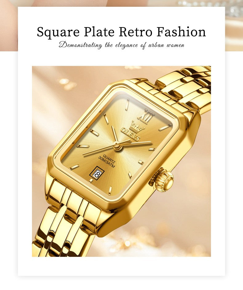 OLEVS 5616 Women Watch Luxury Brand Quartz Watch Classic Original Square Gold Women Watch Waterproof Luminous Watch Reloj Hombre