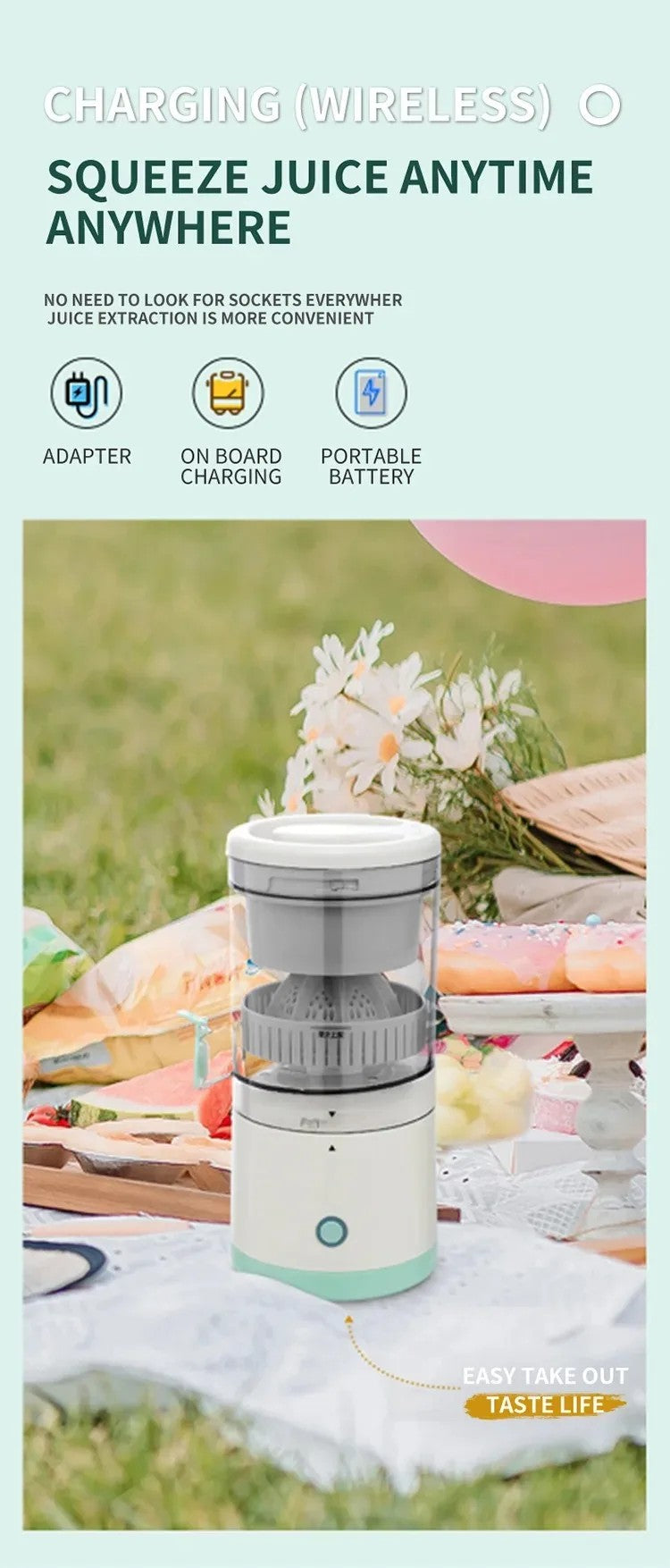 Automatic Portable USB Multifunctional Small Bidirectional Spiral Juicer Cup with Residue Separation And Charging Feature