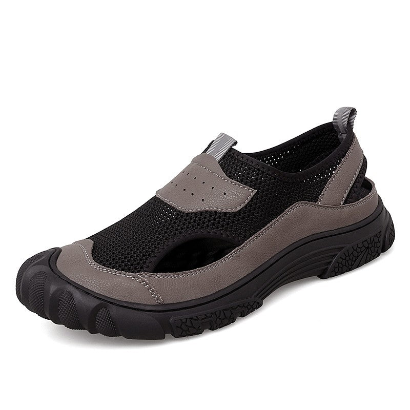 Outdoor Trendy Sandals Summer Mesh Hollow Casual Outerwear Shoes Men's Breathable Sports Shoes Beach Sandals New