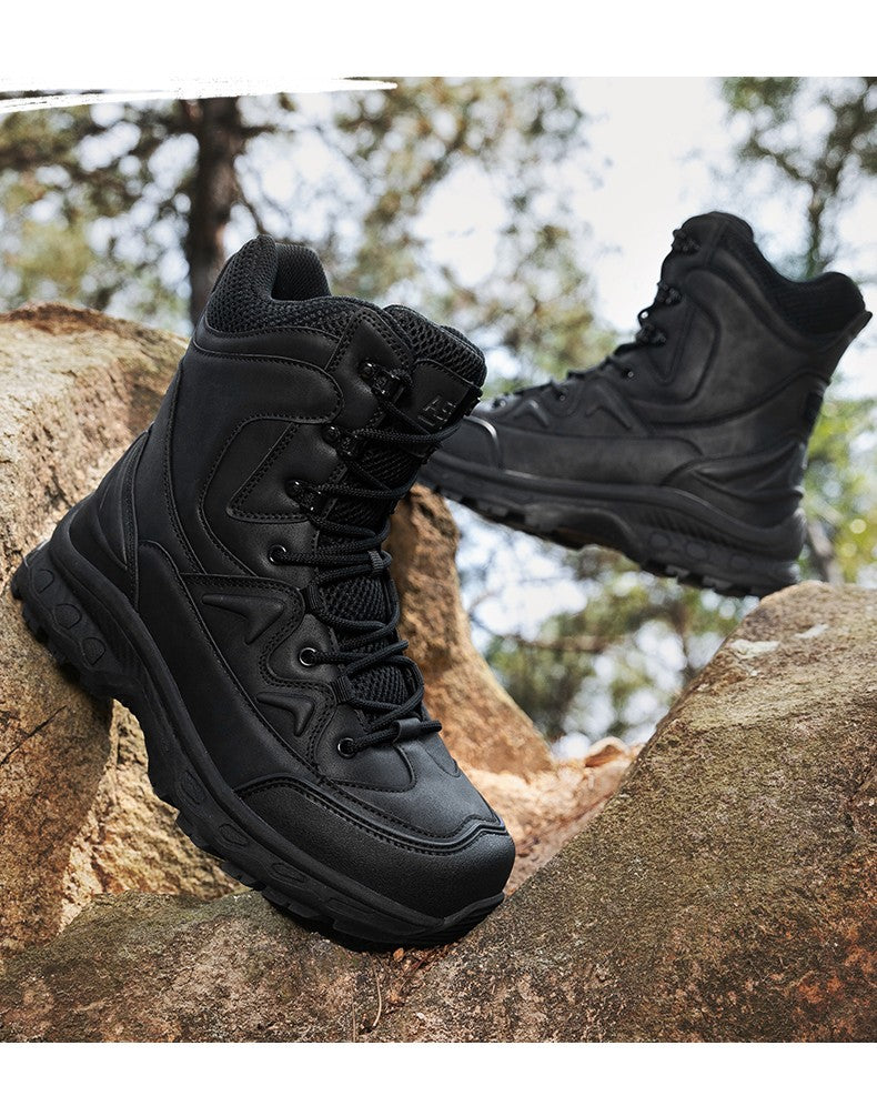 Botas masculinas de caminhada, combate ao ar livre, táticas casuais, versáteis e da moda