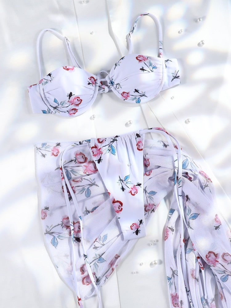 3 Pieces Bikini Set Sexy Push Up Bathing Suit Bandage Bikinis Low Waist Swimwear 2025 String Bikini Sets Women Summer swimsuit