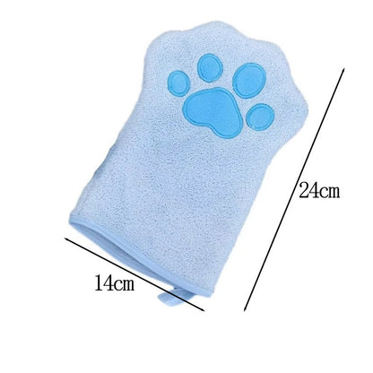 Luvas de Banho de Secagem Rápida para Cães Luvas de Higiene para Pets Multicores Macias com Estampa de Patinha para Cães e Gatos, Essenciais para Banho e Secagem