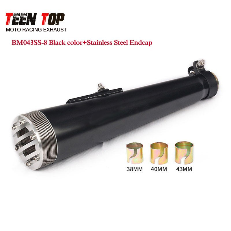 38 40 42 45MM Retro Motorcycle Exhaust Pipe For Harley Honda 125CC 250CC Exhaust Muffler 430mm Punk Racing Tailpipe Escape Moto