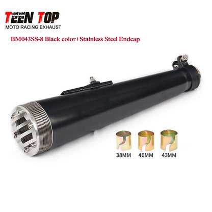 38 40 42 45MM Retro Motorcycle Exhaust Pipe For Harley Honda 125CC 250CC Exhaust Muffler 430mm Punk Racing Tailpipe Escape Moto