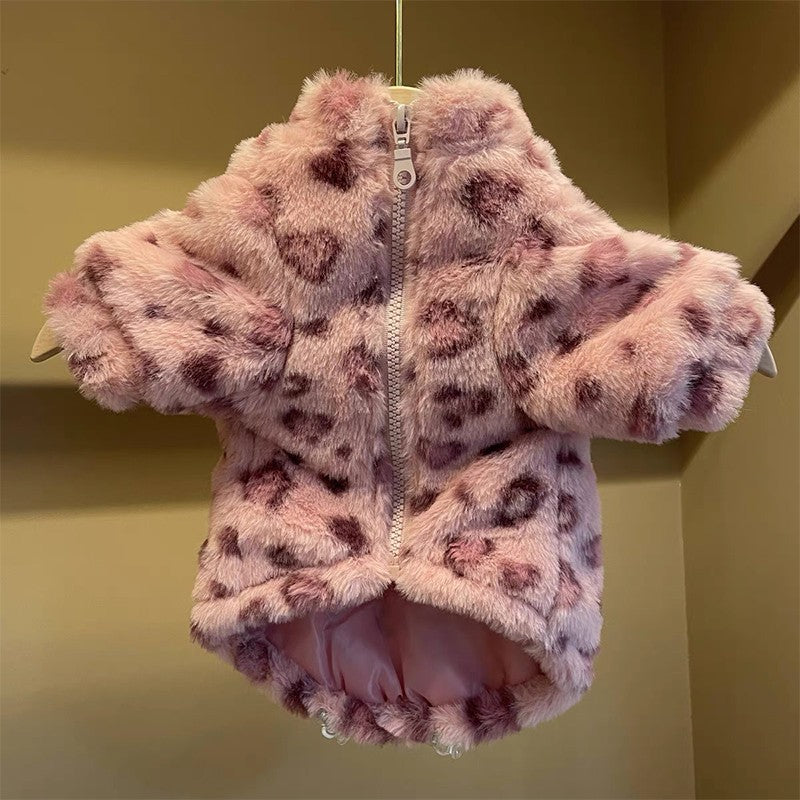 Roupas para Gatos e Cães Outono Inverno Macias Desenhos Animados Bichos de Estimação Roupas Quentes Grossas Fofas Térmicas para Cães Casaco de Pelúcia Moda Suprimentos para Bichos de Estimação