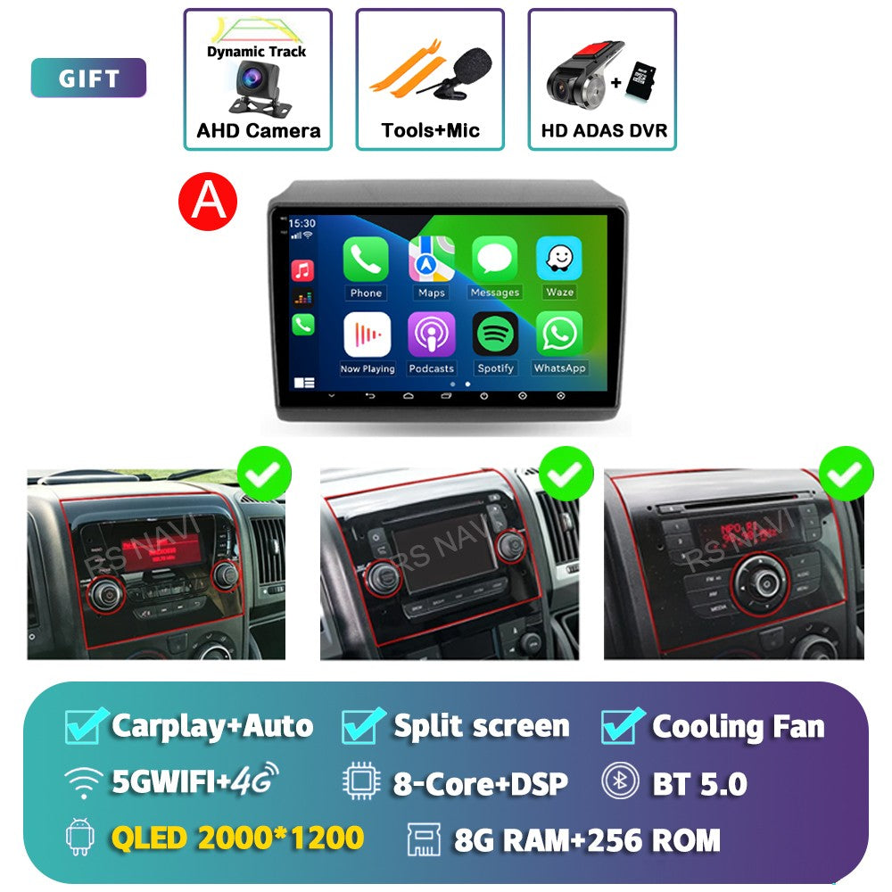 Android 15 Car Radio For Fiat Ducato Peugeot Boxer Citroen Jumper 2006 -2022 Wireless Carplay multimedia Android Auto 4G
