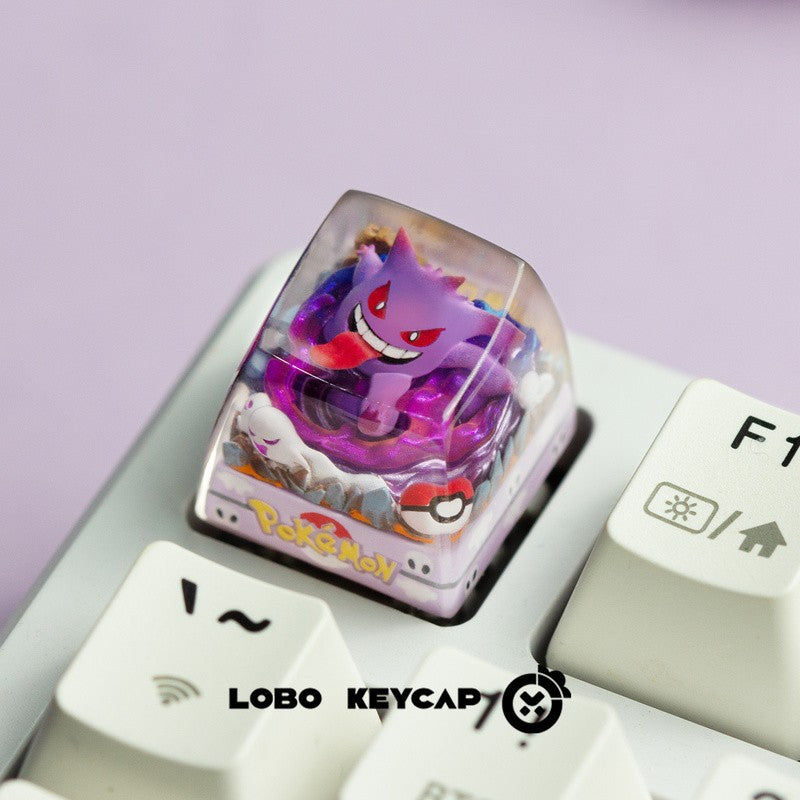 Teclas personalizadas de resina fundida com tema de Pokémon, Pikachu, Gengar para teclado mecânico - Presente personalizado