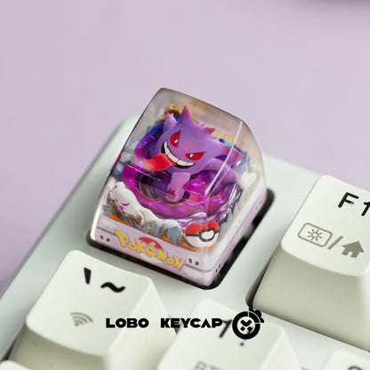Teclas personalizadas de resina fundida com tema de Pokémon, Pikachu, Gengar para teclado mecânico - Presente personalizado