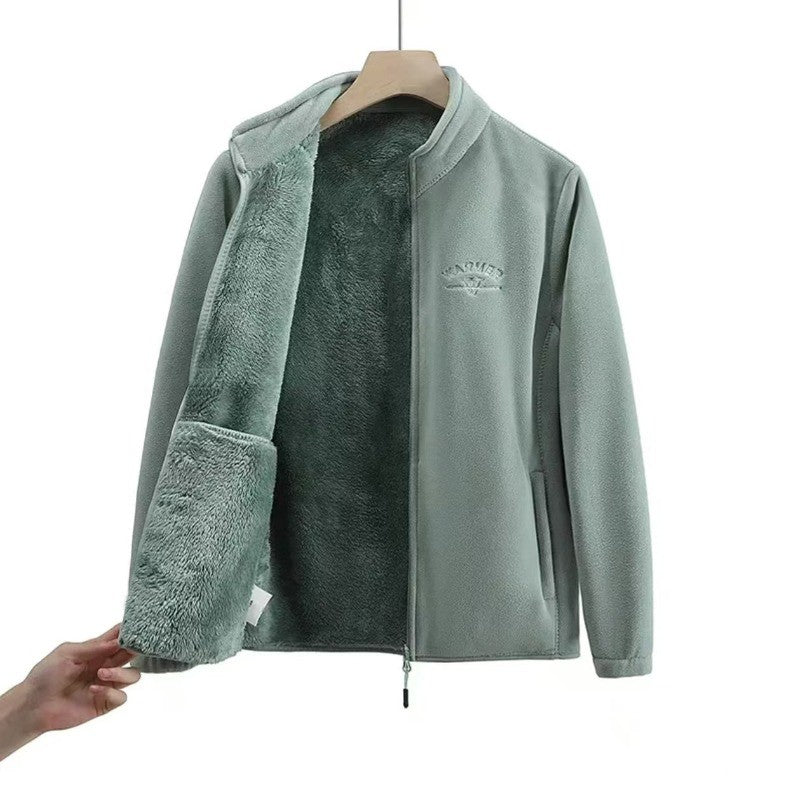 2026 Women's Wool Liner Coat Winter Loose-Fit Full Sleeve Polar Fleece Zipper Letter print Thickened Coat Cardigan Sporty jacket