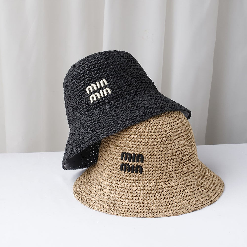 2025 Y2K beach Korean Straw Hat Summer Women Visor Bucket Hat Fisherman Hat Hand weaving Panama Girl Fishing handmade Sun Hats
